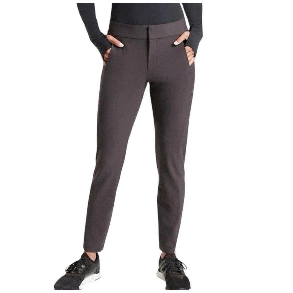 Women's Slim Stretch Ankle Pants - Dark Brown